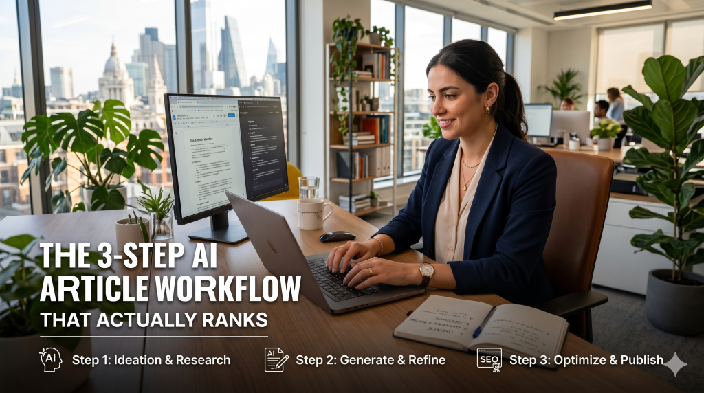 The 3-Step AI Article Workflow That Actually Ranks