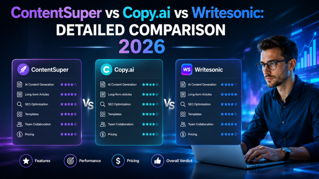 ContentSuper vs Copy.ai vs Writesonic Detailed Comparison 2026